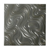 Moderne Silberwellen Dekorative Keramik Tile Fliese (Vorderseite)