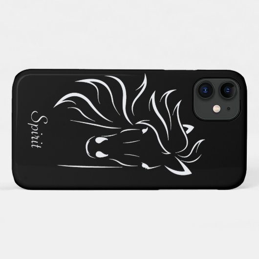 Moderne Silhouette-Bilderkunst auf schwarz Case-Mate iPhone Hülle (Rückseite (Horizontal))