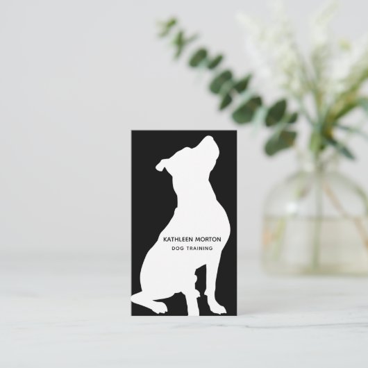 Moderne Silhouette Dog Trainer Visitenkarte (Stehend Vorderseite)