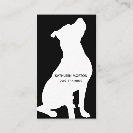Moderne Silhouette Dog Trainer Visitenkarte (Vorderseite)