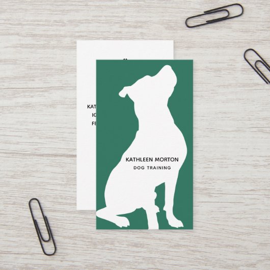 Moderne Silhouette Dog Trainer Visitenkarte (Vorderseite/Rückseite Beispiel)