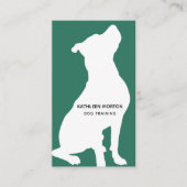 Moderne Silhouette Dog Trainer Visitenkarte (Vorderseite)