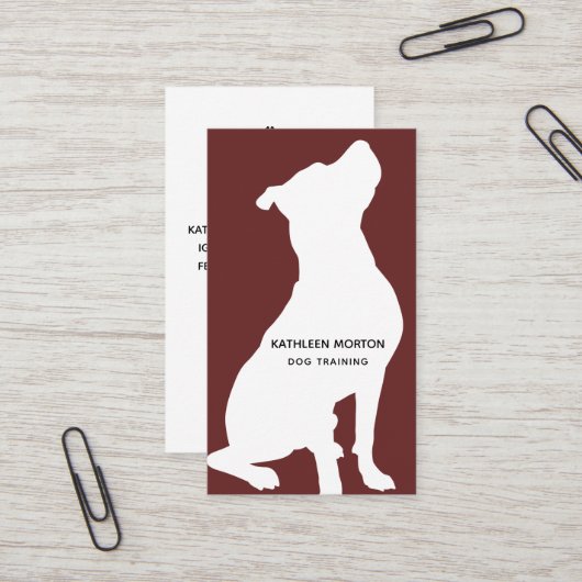 Moderne Silhouette Dog Trainer Visitenkarte (Vorderseite/Rückseite Beispiel)