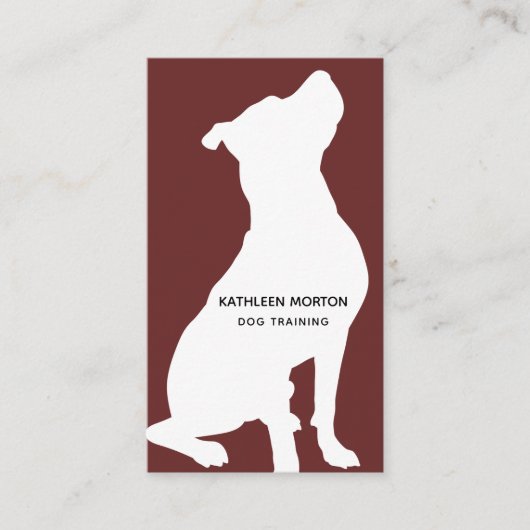 Moderne Silhouette Dog Trainer Visitenkarte (Vorderseite)