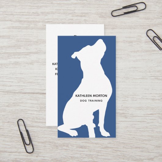 Moderne Silhouette Dog Trainer Visitenkarte (Vorderseite/Rückseite Beispiel)