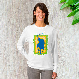 Moderne Silhouette eines Polo-Spielers auf dem Pfe T-Shirt