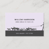 Moderne Silhouette Hund Walking Visitenkarte (Vorderseite)