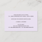 Moderne Silhouette Hund Walking Visitenkarte (Rückseite)