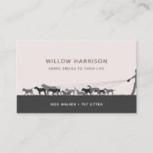 Moderne Silhouette Hund Walking Visitenkarte (Vorderseite)