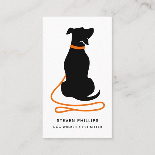 Moderne Silhouette Hunde laufen Hund sitzen Visitenkarte (Vorderseite)