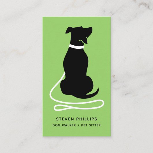 Moderne Silhouette Hunde laufen Hund sitzen Visitenkarte (Vorderseite)