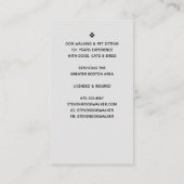 Moderne Silhouette Hunde laufen Hund sitzen Visitenkarte (Rückseite)