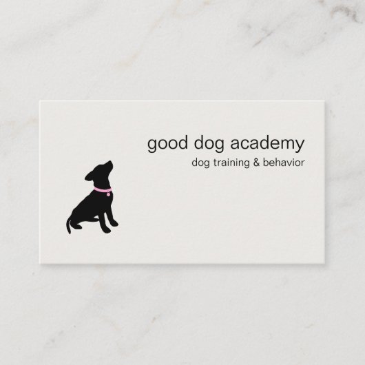 Moderne Silhouette-Hundetraining Visitenkarte (Vorderseite)