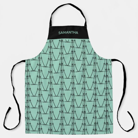 Moderne Silhouette Kokospalmen Muster Schürze (Vorderseite)