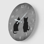 Moderne Silhouetten, Haustiere in Chalets Große Wanduhr (Winkel)