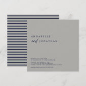 Moderne Silve Navy Blue Moderne Hochzeit Einladung (Vorne/Hinten)