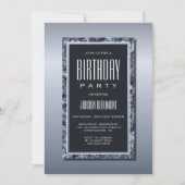 Moderne Silver Birthday Party Einladung (Vorderseite)