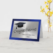 Moderne Silver Blue Cap Herzlichen Glückwunsch Abs Karte (Gelbe Blume)