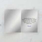 Moderne Silver Blue Rose Husband 25 Jahre Jubiläum Karte (Innenseite)