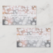 Moderne Silver Bokeh Hair Stylist Terminierungskar Terminkarte (Vorne/Hinten)