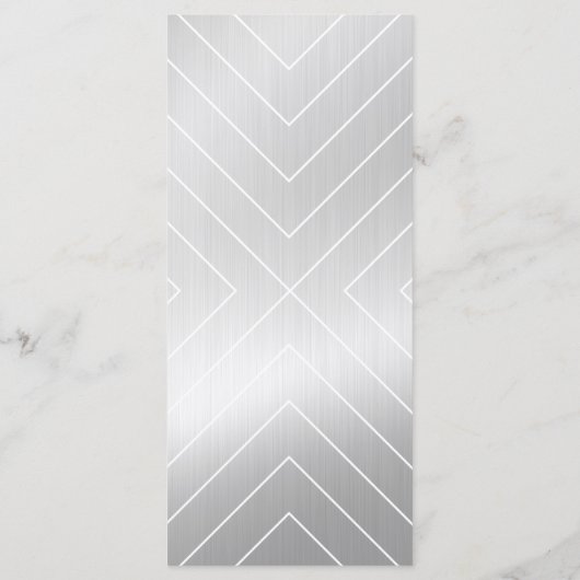 Moderne Silver Brush Stroke Custom Menu Card Menükarte (Rückseite)