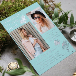 Moderne Silver Butterfly Foto Graduation Party Folieneinladung