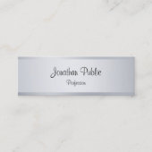 Moderne Silver Calligraphy Script Elegant Template Mini Visitenkarte (Vorderseite)