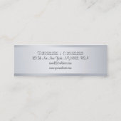 Moderne Silver Calligraphy Script Elegant Template Mini Visitenkarte (Rückseite)