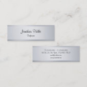 Moderne Silver Calligraphy Script Elegant Template Mini Visitenkarte (Vorne/Hinten)