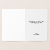 Moderne Silver Christmas Rentier Happy Holidays Folienkarte (Innenseite)