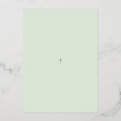 Moderne Silver Cross Taufe Christening Einladung (Rückseite)