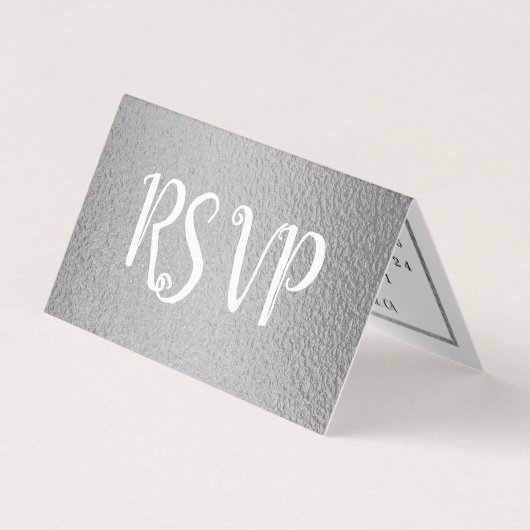 Moderne Silver Foil Calendar RSVP Card Visitenkarten (Vorderseite)