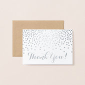 Moderne Silver Foil Confetti Dots Kraft Vielen Dan Folienkarte (Vorderseite mit Umschlag)