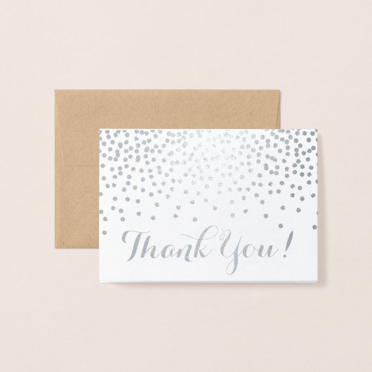 Moderne Silver Foil Confetti Dots Kraft Vielen Dan Folienkarte (Vorderseite mit Umschlag)