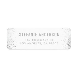 Moderne Silver Foil Confetti Dots White Wedding