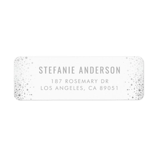 Moderne Silver Foil Confetti Dots White Wedding (Vorne)