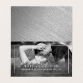 Moderne Silver Foil Foto Save the Date Card Visitenkarten (Innenseite Aufgefaltet)