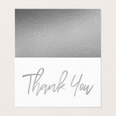 Moderne Silver Foil Script Hochzeit Danke Karte (Außenseite Aufgefaltet)
