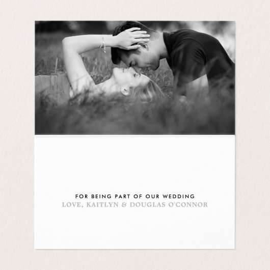 Moderne Silver Foil Script Hochzeit Danke Karte (Innenseite Aufgefaltet)