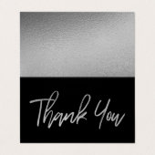 Moderne Silver Foil Script Hochzeit Danke Karte (Außenseite Aufgefaltet)