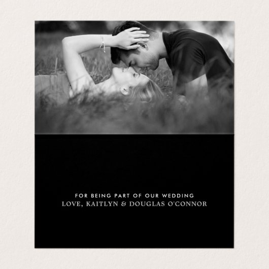 Moderne Silver Foil Script Hochzeit Danke Karte (Innenseite Aufgefaltet)