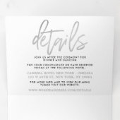 Moderne Silver Foil Script Wedding Suite Dreifach Gefaltete Einladung (Innen Erste Seite)