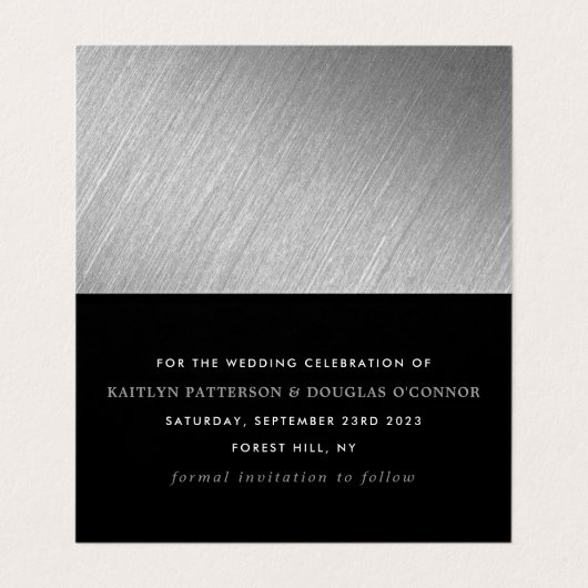 Moderne Silver Foil Skripte ändern die Datumskarte Visitenkarten (Innenseite Aufgefaltet)