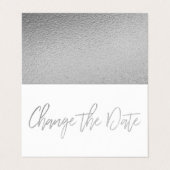 Moderne Silver Foil Skripte ändern die Datumskarte Visitenkarten (Außenseite Aufgefaltet)