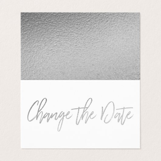 Moderne Silver Foil Skripte ändern die Datumskarte Visitenkarten (Außenseite Aufgefaltet)