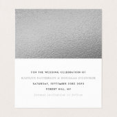 Moderne Silver Foil Skripte ändern die Datumskarte Visitenkarten (Innenseite Aufgefaltet)