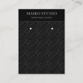 Moderne Silver Geometric Black Earring Display Visitenkarte (Vorderseite)