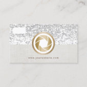 Moderne Silver Glitzer Camera Elegante Fotografie Visitenkarte (Vorderseite)