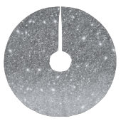 Moderne Silver Glitzer Glitzern Polyester Weihnachtsbaumdecke (Vorderseite)