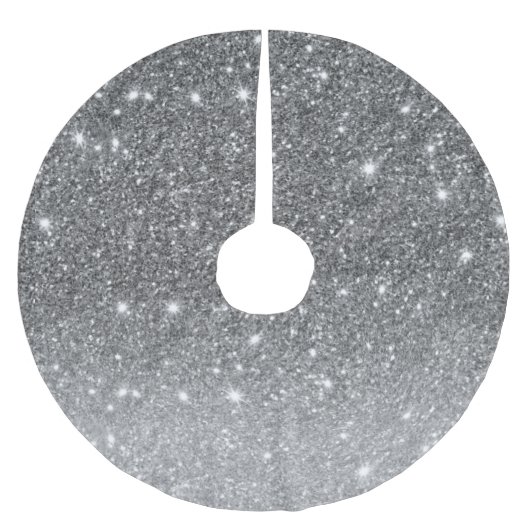 Moderne Silver Glitzer Glitzern Polyester Weihnachtsbaumdecke (Vorderseite)